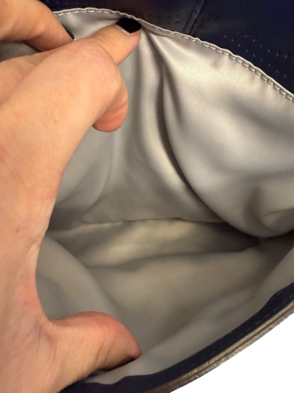 Coach Navy Leather Tote with Heart Charm Accent - Picture 10 of 13